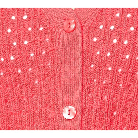 BEAUTIFUL by Lawrence Zarian Novelty Stitch Cardigan Womens Small Hibiscus NEW - Picture 3 of 9